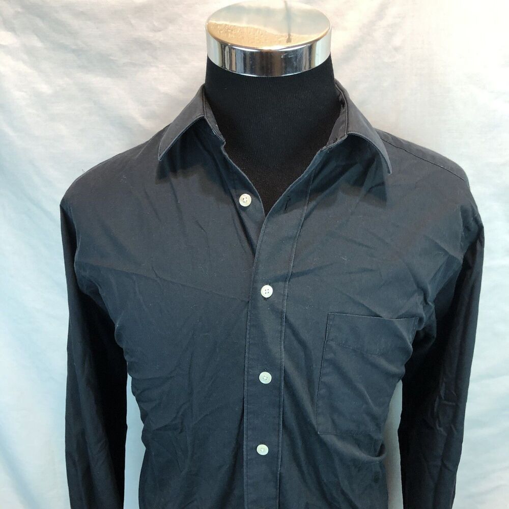 David Taylor Single Needle Tailoring Long Sleeve Button Front Shirt 16 34/35 F24